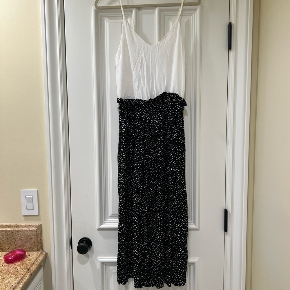 Polka dot paper bag jumpsuit